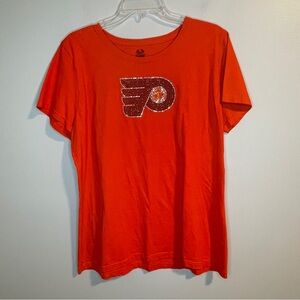 Philadelphia Flyers Sparkle Gem Orange Short Sleeve T-Shirt
